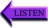 LISTEN Arrow Pointing Left to a Streaming Audio mp3 Voiceover Reading of Website Text Content