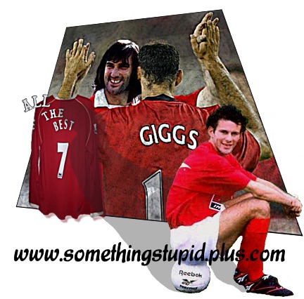 All the Best Giggs Cartoon of Legendary Footballers George Best and Ryan Giggs